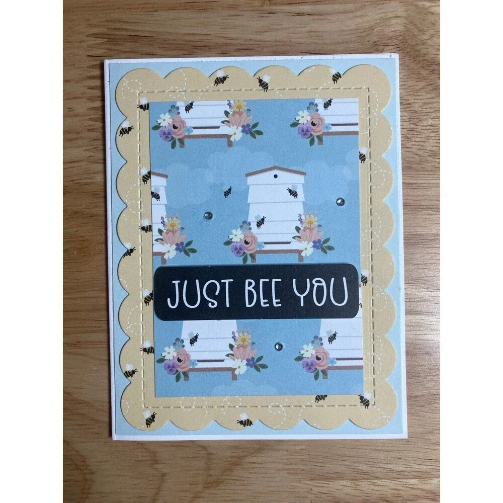 Bee & Honey Greeting Card – Handmade A2 Card – All Occasion Blank Card